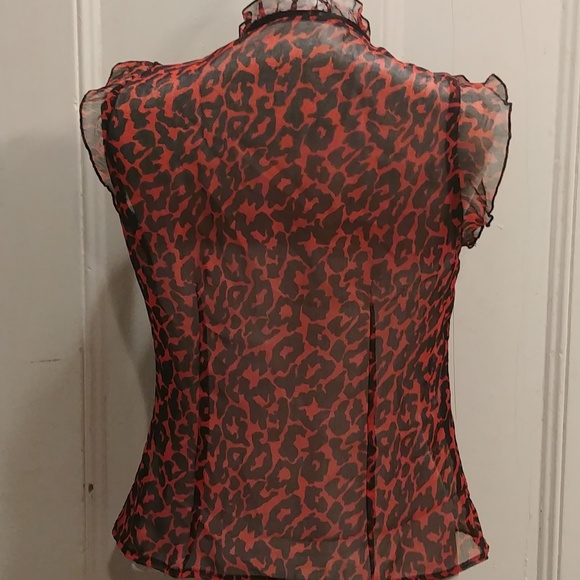 Atmosphere UK Leopard Print Button Up Sheer Blouse - Picture 5 of 7